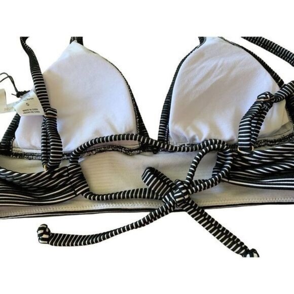 SHADE & Shore Swimsuit Bathing Suit Top Black & White Size S 4-6 NWT $23 - Picture 6 of 10